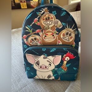 Loungefly PUA and Hei Hei Disney Blue Moana Backpack